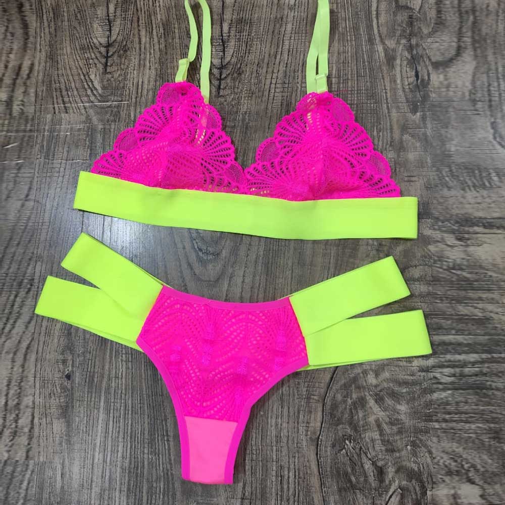 Conjunto Lingerie Sexy Neon Like You