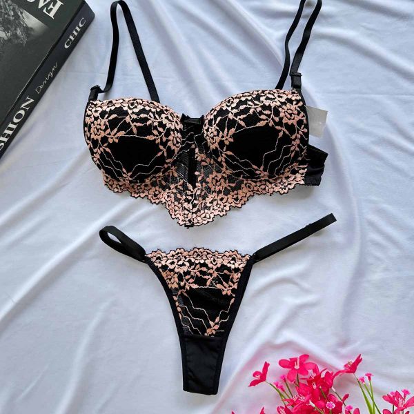 Conjunto Lingerie Renda Bicolor Adele - Image 5